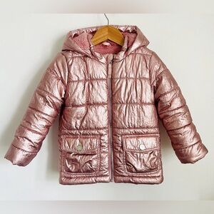 3T Cat&Jack Pink Metallic Winter Puffer Jacket